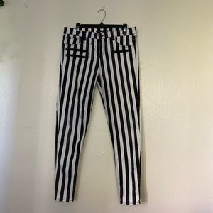 SOLD Black & White striped pants